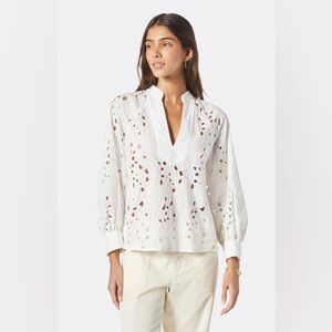 Joie ‘Perci’ Floral Eyelet Long Sleeve Blouse